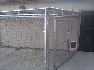 Custom Kennel w/ Corrugated Metal Roof 1