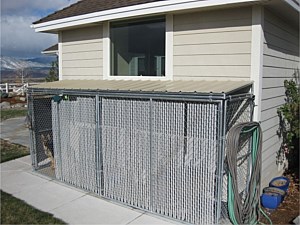 Custom Mini Dog Kennel w/ Corrugated Metal Roof