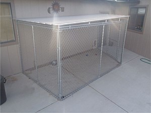 Custom Kennel w/ Corrugated Metal Roof 2