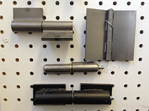 Weld-able steel hinges