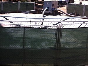 Chain Link Panels with Shade Cloth 2