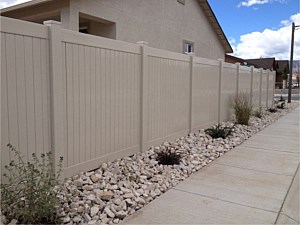 Privacy Tan Vinyl Fence 2