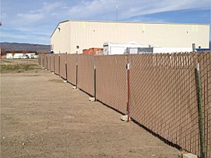Tan Slat-master Temporary Fence 1