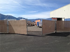 Tan Slat-master Temporary Fence 2
