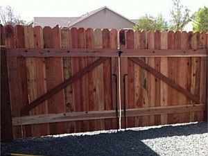 Redwood Double Drive Gate