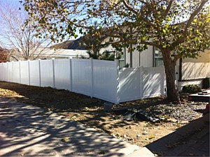Privacy White Vinyl Fence 1