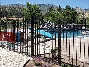 Iron Black Arched Spear Top Double Drive Gate System