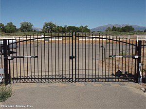 Iron Black Arched Aristocrate Double Drive Gate System