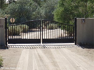 Iron Black Arched Double Drive Gate System 4