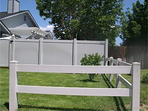 Privacy to 2 rail fence