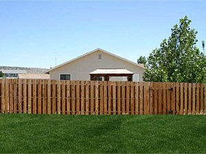Redwood Shadow Box Fence