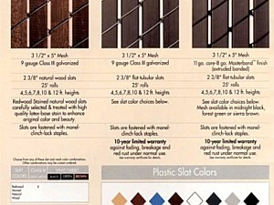 Slat colors