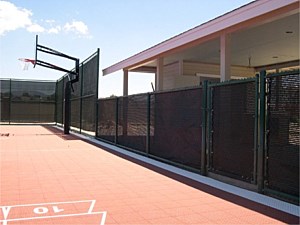 Vinyl Coated Chain Link with Shade Cloth 1