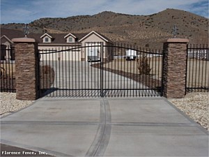 Iron Black Arched Double Drive Gate System 1