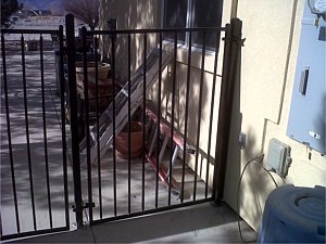 Plated Posts with walk gate; 4'tall Black Regal Iron